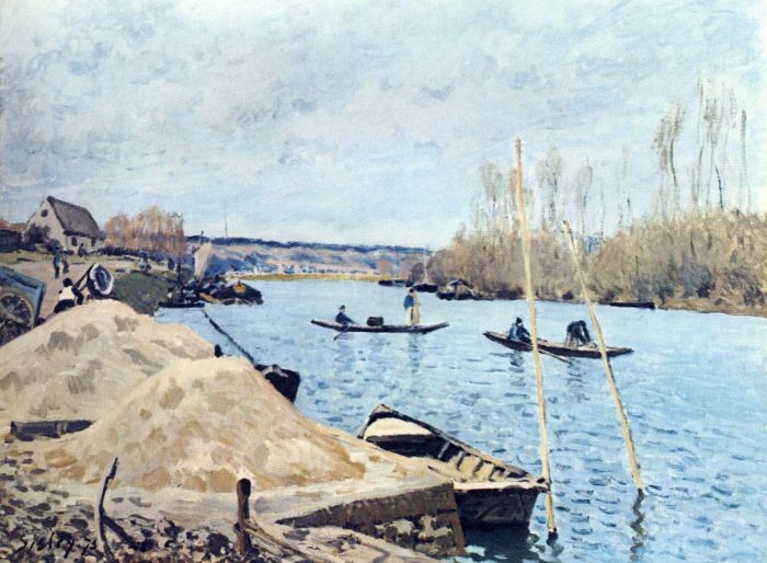 Le tableau d'Alfred SISLEY, "La Seine à Port-Marly - 1875